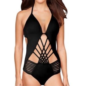 NWT!  Kenneth Cole black one piece bathing suit